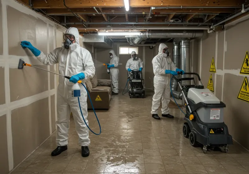 Basement Moisture Removal and Structural Drying process in West Rancho Dominguez, CA